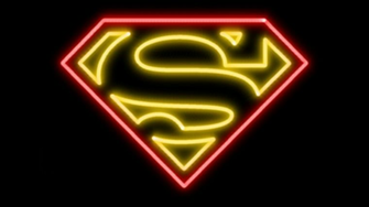 Superman Neon Red And Yellow Symbol Wp By Morganrlewis