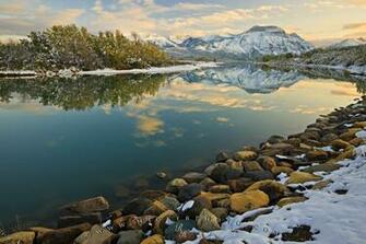 Computer Background The Snowcovered Scenery Of Mountains And