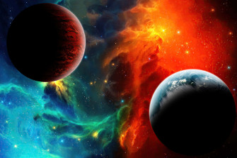Outer Space Red 4k Wallpaper