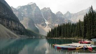 Kayak In British Columbia Rockies Fiume HD Sfondo Del