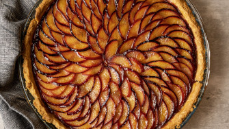 Wallpaper Plum Tart Dessert Plums Food Full