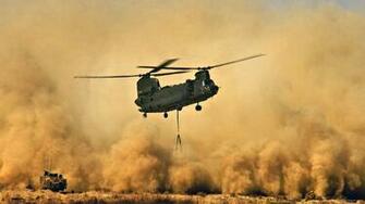 Boeing Ch Chinook In The Sandstorm Wallpaper