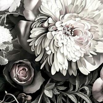 Dark Floral Ii Black Desaturated By Ellie Cashman Design