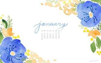 January Watercolor Floral Calendar For Your Computer Desktop