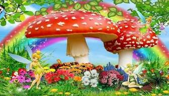 X Wallpaper Tinker Bell Mashroom Garden Dc Mobile9