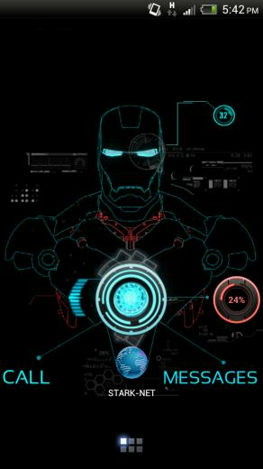 Neon Iron Man Theme Android Homescreen By Amirmahmood Mycolorscreen
