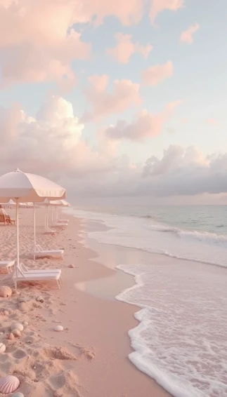 Pink Girly Beach Wallpaper