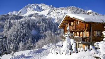 Cabin In The Mountains Wallpaper