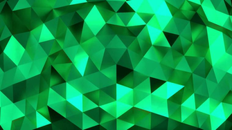 Emerald Abstract Background Of Moving Shinning Triangles Low Poly