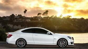 White Mercedes C63 Amg Coupe Wallpaper Gearheadwallpaper