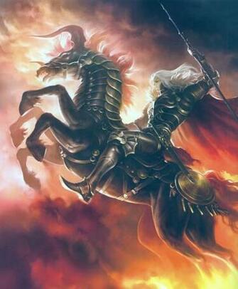 Rage Of Bahamut Series Game Horse Warrior Sword Wallpaper