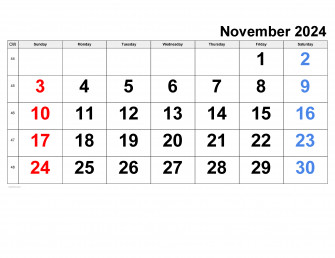 November Calendar Wallpaper