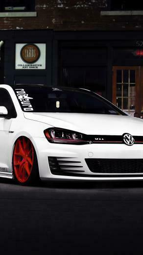 Wallpaper Volkswagen Golf Gti White Front