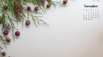 Cool November Calendar Wallpaper With Some Fall And Winter Decorations