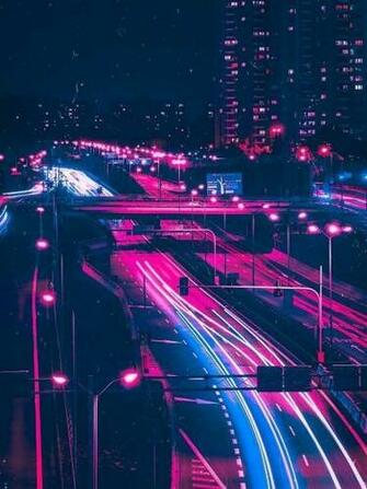 Dark Sun On Neon Wallpaper City Aesthetic