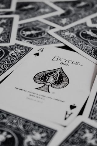 White And Black Playing Cards Photo Grey Image