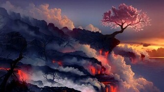 Fantasy Lava Landscape Wallpaper