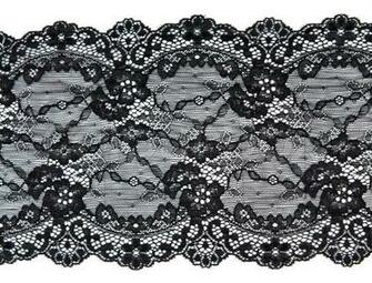 Stock Bild Von Schwarze Spitze Mit Muster In Der Art Blume Auf