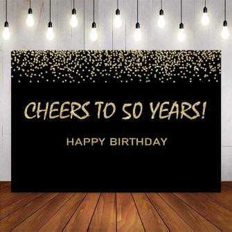 Cheers To Years Happy BirtHDay Backdrop Fifty Fabulous Theme