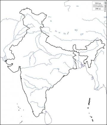 India Map Blank Outline Base
