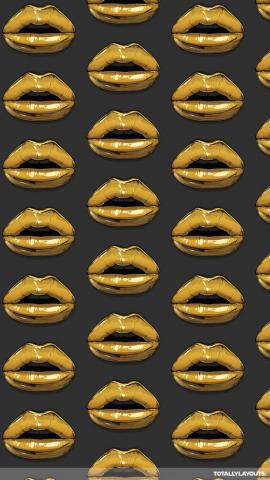 Gold Lips Wallpaper On