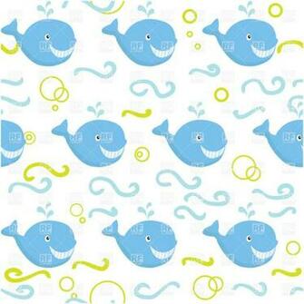 Seamless Background With Whales And Waves Vector Image Of