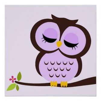 Cartoon Owl Children S Wall Art Print