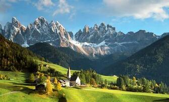 Wallpaper Landscape Mountains Italian Alps A Town House Nature