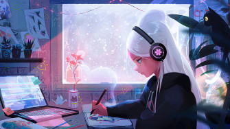 Lofi Chill Anime Girl 4k Phone iPhone Wallpaper 1144a