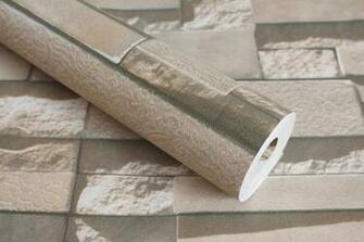 3d Real Look Realistic Sand Yellow Brick Stone Vinyl Wallpaper