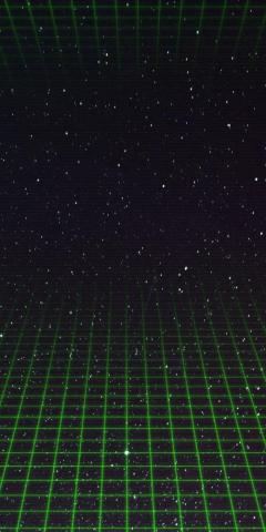 Synthwave Green Grid Dark Space Art Wallpaper