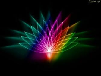 Light Lotus 3d Abstract Color Darkness Flower Neon