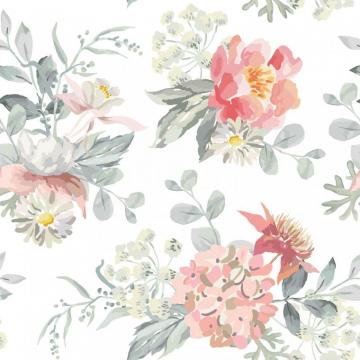 Charlton Home Nisswa Soft Colors Flowers Abstract L X W