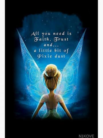 Tinkerbell All You Need Is Faith Art Board Print By