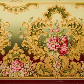 Rococo Frieze Antique Wallpaper Remnant Bolling Company