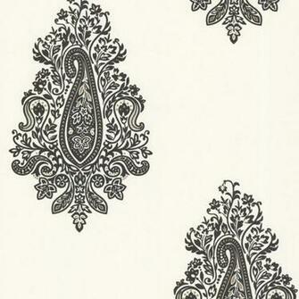 Black Paisley Dynasty Beacon House Wallpaper
