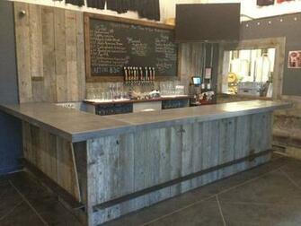 Reclaimed Wood Tasting Room Wall Cladding Caulk Boards Industrial