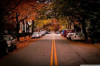 American Town Autumn 4k HD Desktop Wallpaper For Ultra