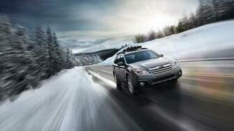 Subaru Outback Wallpaper Snowy Highway