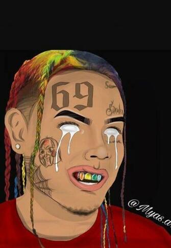 Tekashi69 Cute Cartoon In Wallpaper Rap
