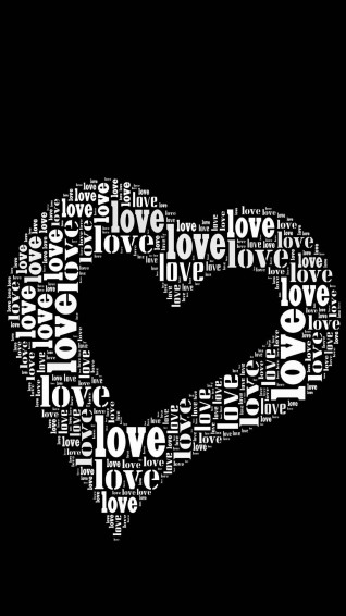 Black And White Heart Love Words Wallpaper