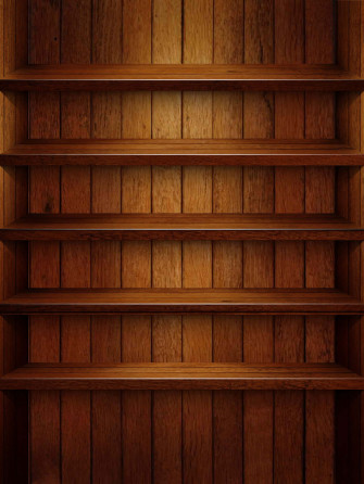 Wooden Empty Bookshelf Background For Desktop Computer