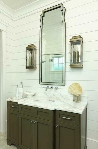 Taupe Washstand Cottage Bathroom Structures Building Company