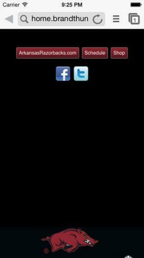 Arkansas Razorbacks Mobile Browser Theme