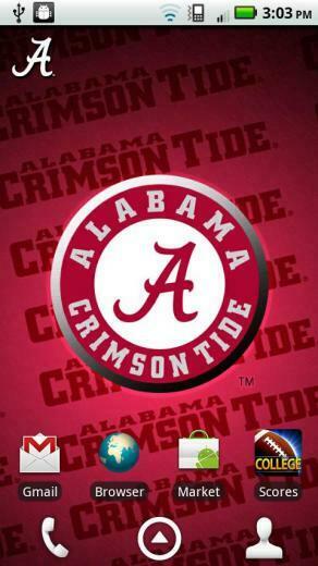Alabama Crimson Tide Revolving Wallpaper App With The Background