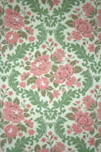 Vintage Pink Roses Floral Wallpaper From The 70s