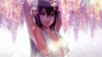 Wallpaper Anime Girl Sun Spring Image Smile 4k
