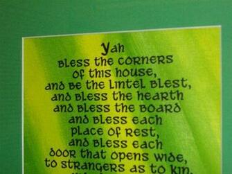 Irish Blessing Framed Art Matted Print On Painted Background Green Re