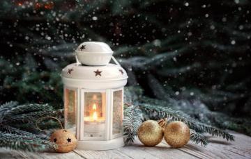 Wallpaper Winter Decoration New Year Christmas Lantern Light