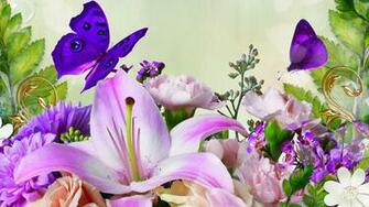 Spring Flowers And Butterflies Wallpaper The Art Mad
